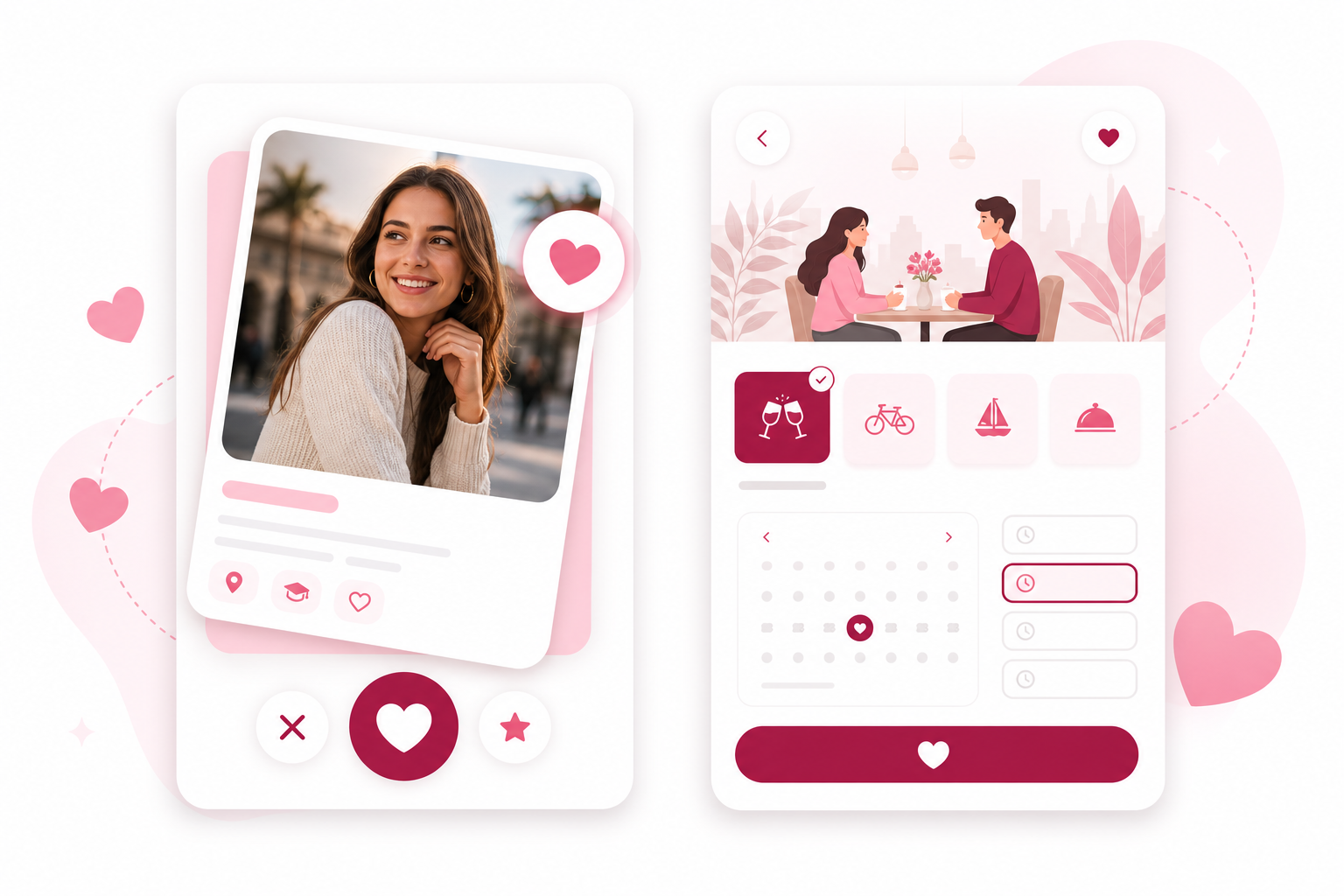 Aperçu Lodate : swipe, match et réservation d'activité